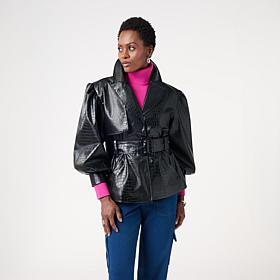 KAP by Kaphill Faux Leather Croc Trench
