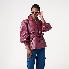 KAP by Kaphill Faux Leather Croc Trench