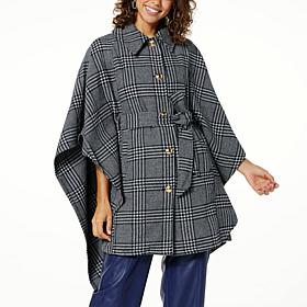 kathy ireland® Fashion 360 Swiss Chateau Faux Wool Belted Poncho