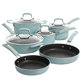 Kenmore Elite Andover 10pc Nonstick Aluminum Cookware Set - Blue