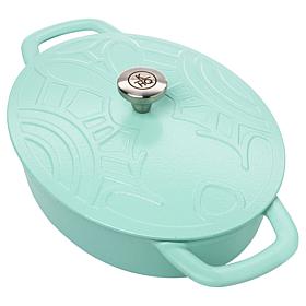 Kitchen HQ Spring Bunny Themed Cast Iron Ceramic Nonstick Casserole