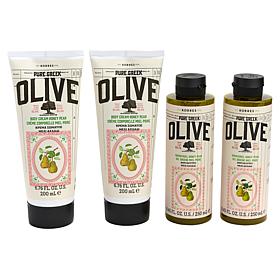 Korres Honey Pear Greek Olive 4pc Cleanse, Nourish & Firm Set