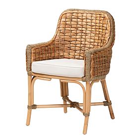 Kyle Natural Rattan Dining Chair with Removable Cushion