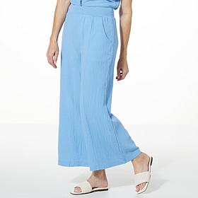 Lacey Chabert Crinkle Wide-Leg Pant