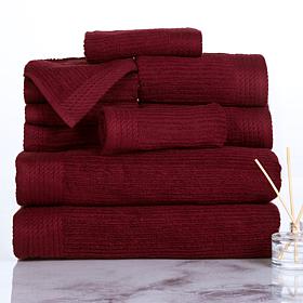 Lavish Home 100% Cotton Ribbed 10-piece Towel Set