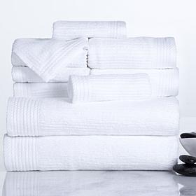 Lavish Home 100% Cotton Ribbed 10-piece Towel Set