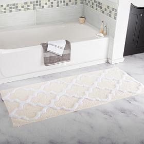Lavish Home 100% Cotton Trellis Bathroom Mat - 2' x 5'