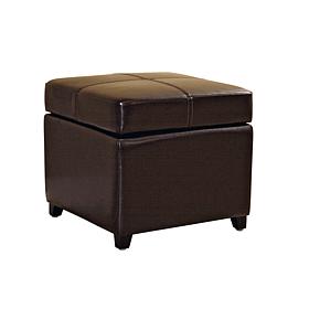 Leather Storage Cube Ottoman