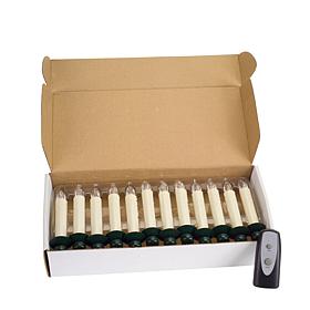 LED Clip-On Tree Taper Candles with Remote - 12-piece Set