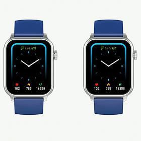 Letsfit Set of 2 E52 Silvertone Bezel Smart Watch