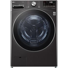 LG 5.0-Cu. Ft. Front Load Washer with Built-In Intelligence - Black...