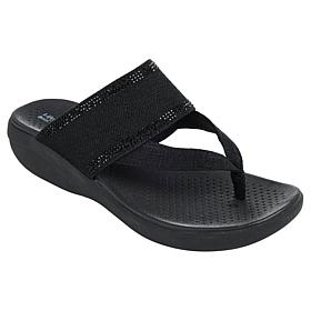 LifeStride with Bzees Technology Canvas Bright Thong Sandals