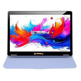 LINSAY 10.1" Octa Core 256GB Android 15 Tablet w/ Black Leather Case