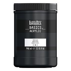 Liquitex Basics Acrylics Colors - Ivory Black 32 oz. Jar