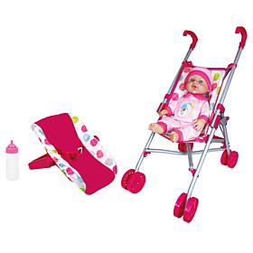 Lissi: 12" Twin Baby Dolls with Twin Jogger Stroller