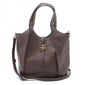 London Fog Jade Whipstitch Tote Bag with Crossbody Strap