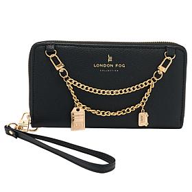 London Fog Rich Pebble Charm Wristlet Wallet