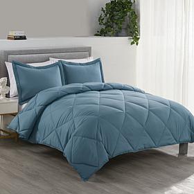 Lotus Home Bacteria Inhibiting Diamond Stitch Comforter Mini Set - F/Q