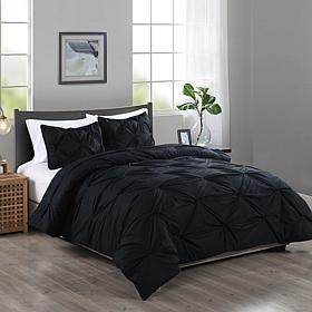 Lotus Home Cottonpure 100% Cotton Pintuck Duvet Cover Mini Set - F/Q