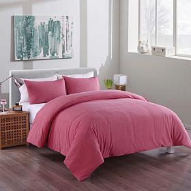 Lotus Home Messy Bed Washed Cotton Duvet Cover and Sham Set - King