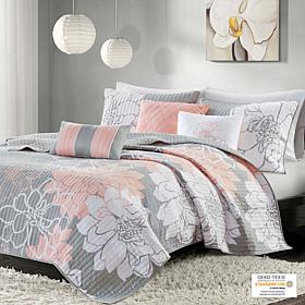 Madison Park Lola 6-Piece Reversible Cotton Printed Coverlet Set