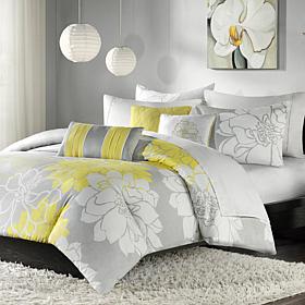 Madison Park Lola Duvet Set Queen Gray/Yellow