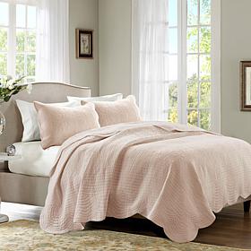 Madison Park Tuscany 3-pc Reversible Scalloped Coverlet Set Full/Queen