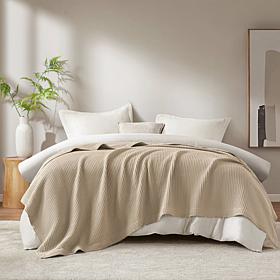 Madison Park Waffle Weave Blanket 66"W x 90"L