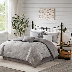Madison Park Walter 7pc Printed Seersucker Comforter Set - Queen