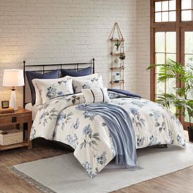 Madison Park Zennia 7-pc Seersucker Comforter Set w Blanket Full/Queen