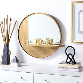 Maileen 24" Antique Brass Iron and Glass Mirror