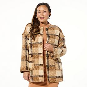 Mark & James by Badgley Mischka Illona Kimono Coat w/ Detachable Scarf