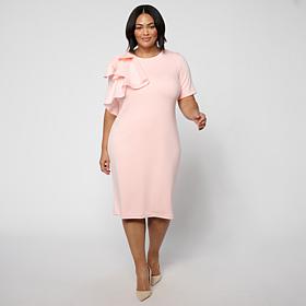 Mark & James by Badgley Mischka Side Ruching Short-Sleeve Midi Dress