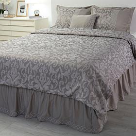 Marla Wynne 5-Piece Stormy Gray Jacquard Bedding Set - Queen