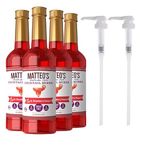 Matteo's 4-pack Sugar-Free Strawberry Daiquiri Syrup w/2 Pumps