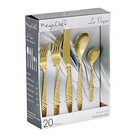 Megachef La Vague 20-Piece Stainless Steel Flatware Utensil Set