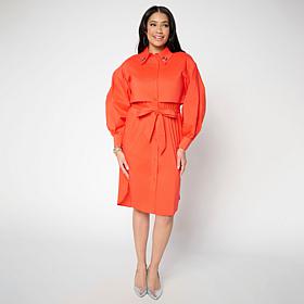 Megan Renee Grommet Button Down Poplin Dress