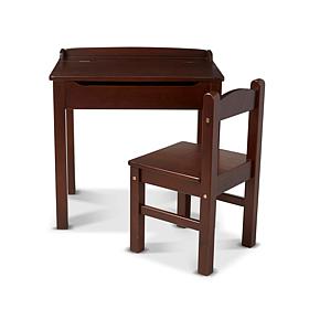 Melissa & Doug Wooden Lift-Top Desk and Chair - Espresso