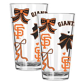 Memory Company 2-pack MLB 16oz Bow Pint Glasses, San Francisco Giants