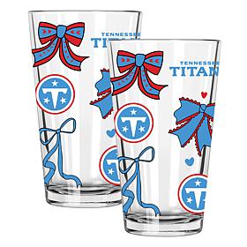 Memory Company 2pk 16oz Bow Pint Glass Titans