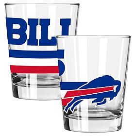 Memory Company Big Stripes Buffalo Bills 2pk 15oz Dbl Old Fashion