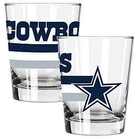 Memory Company Big Stripes Dallas Cowboys 2pk 15oz Dbl Old Fashion