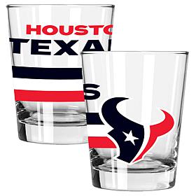 Memory Company Big Stripes Houston Texans 2pk 15oz Dbl Old Fashion