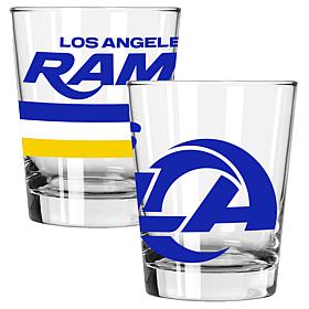 Memory Company Big Stripes Los Angeles Rams 2pk 15oz Dbl Old Fashion