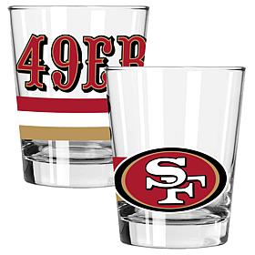 Memory Company Big Stripes San Fran 49ers 2pk 15oz Dbl Old Fashion