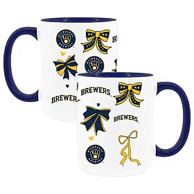 Memory Company Brewers 2pk 15oz Bow Coffee Mug