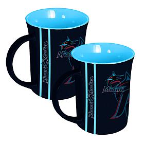 Memory Company MLB Marlins 15oz Reflective Logo Mug - 2-Pack