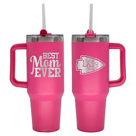 Memory Company NFL  40oz Best Mom Ever Pink Tumbler Chiefs