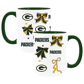 Memory Company Packers 2pk 15oz Bow Coffee Mug