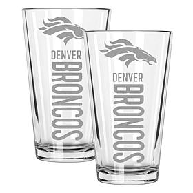 Memory Company Pinnacle Denver Broncos 2 pack 16oz Pint Glass